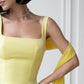 Square Neck Backless Midi Dress