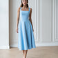 Square Neck Backless Midi Dress