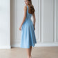 Square Neck Backless Midi Dress