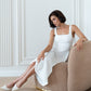 Square Neck Backless Midi Dress