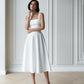 Square Neck Backless Midi Dress