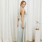 Satin Tie-Neck Halter Maxi Dress