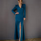 V-neck Puff Sleeve Maxi Dress