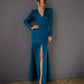 V-neck Puff Sleeve Maxi Dress