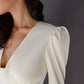 V-neck Puff Sleeve Maxi Dress