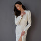 V-neck Puff Sleeve Maxi Dress