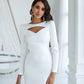 Satin Long Sleeve Midi Dress