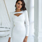 Satin Long Sleeve Midi Dress