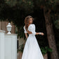Backless Puff-Sleeve Midi Dress