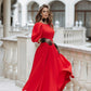 Backless Puff-Sleeve Midi Dress