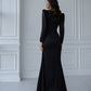 V-neck Puff Sleeve Maxi Dress
