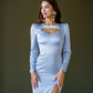 Satin Long Sleeve Midi Dress