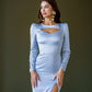 Satin Long Sleeve Midi Dress