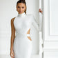 One-Shoulder Cut-Out Midi Dress