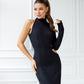 One-Shoulder Cut-Out Midi Dress
