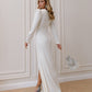 V-neck Puff Sleeve Maxi Dress