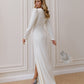 V-neck Puff Sleeve Maxi Dress
