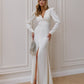 V-neck Puff Sleeve Maxi Dress