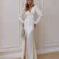 V-neck Puff Sleeve Maxi Dress