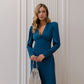 V-neck Puff Sleeve Maxi Dress