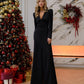 V-neck Puff Sleeve Maxi Dress