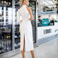 One-Shoulder Cut-Out Midi Dress