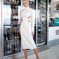 One-Shoulder Cut-Out Midi Dress