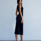 Asymmetric Neckline Midi Dress