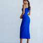 Asymmetric Neckline Midi Dress