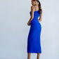 Asymmetric Neckline Midi Dress