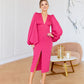 Backless Puff Sleeve Midi Dress