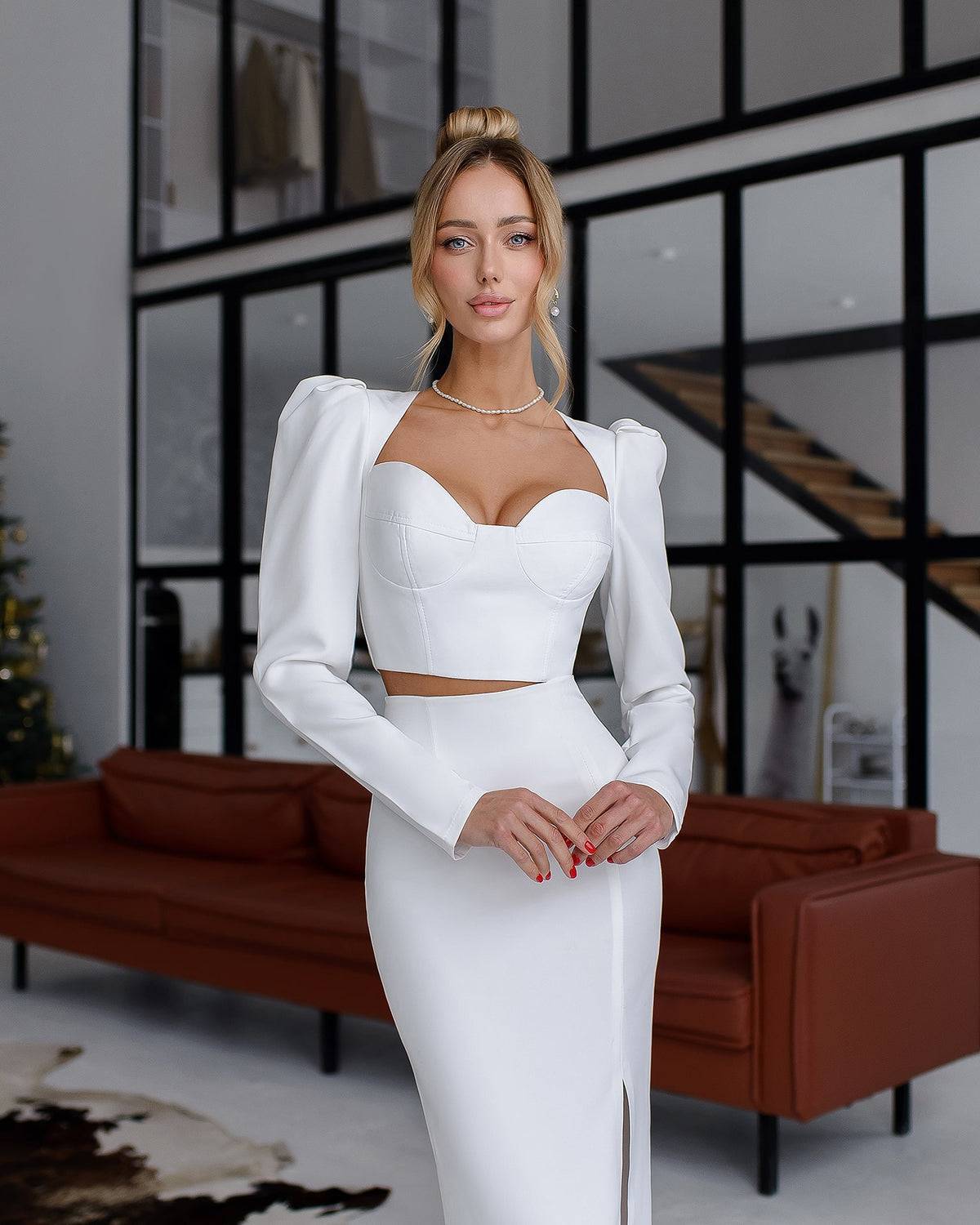 Sweetheart Top & Midi Skirt 2- Piece Set