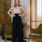 Draped Waist Wide-Leg Pants