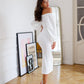 Puff-Sleeve Midi Dress