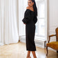 Puff-Sleeve Midi Dress