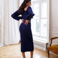 Puff-Sleeve Midi Dress
