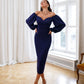 Puff-Sleeve Midi Dress