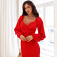 Puff-Sleeve Midi Dress
