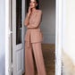 Belted Wide-Leg Suit 2-Piece