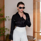 Draped Waist Wide-Leg Pants