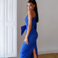 One-Shoulder Belted Midi Dress