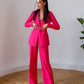 Belted Wide-Leg Suit 2-Piece