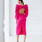 Backless Cut-Out Puff-Sleeve Midi Dress