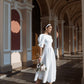 Backless Puff-Sleeve Midi Dress