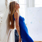 Asymmetric Neckline Midi Dress