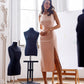 Asymmetric Neckline Midi Dress