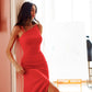 Asymmetric Neckline Midi Dress