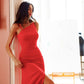 Asymmetric Neckline Midi Dress