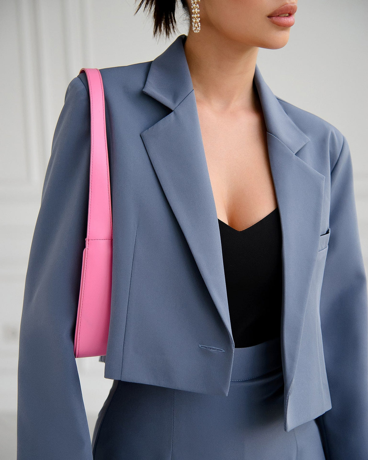 Crop Jacket Skirt Suit 2-Piece