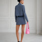 Crop Jacket Skirt Suit 2-Piece